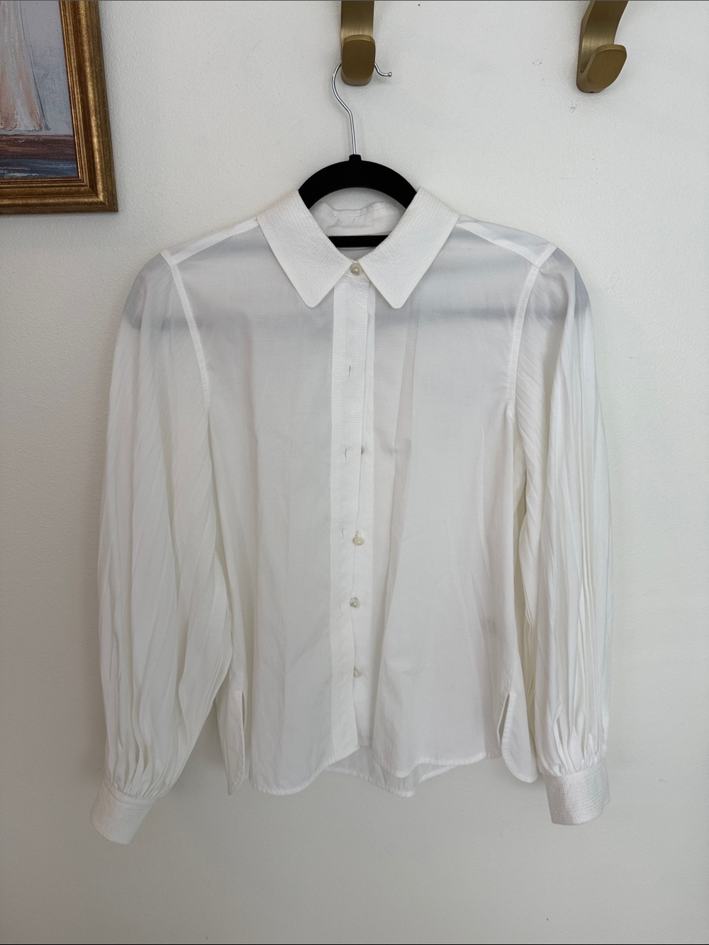 Rebecca Taylor White Long-Sleeve Button Front Shirt
